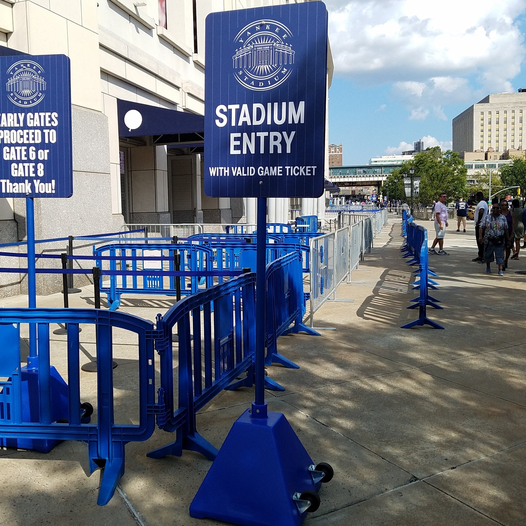 The Bronx Bombers Add Blue Sign Bases to Yankee Stadium