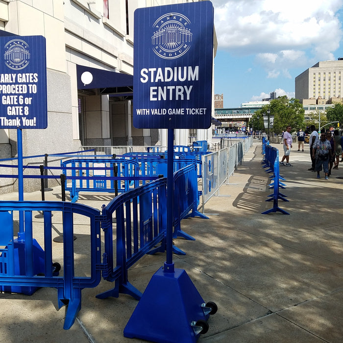 The Bronx Bombers Add Blue Sign Bases to Yankee Stadium
