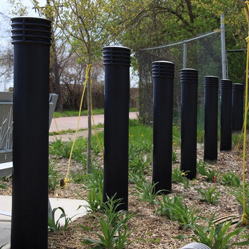 Bollards and Sleeve's Black 6" Cinco Decorative Bollard Covers 