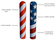 Candy Cane & American Flag Fabric Bollard Sleeves