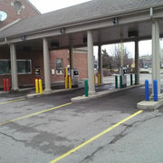 1/4" Bollard Covers in multiple colors at bank drive-thru