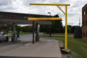 6" Clearance Bar on custom designed Swinging Clearance Bar Apparatus at a bank drive-thru 