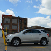 FlexPost Bollard Sign System being impacted by a vehicle 