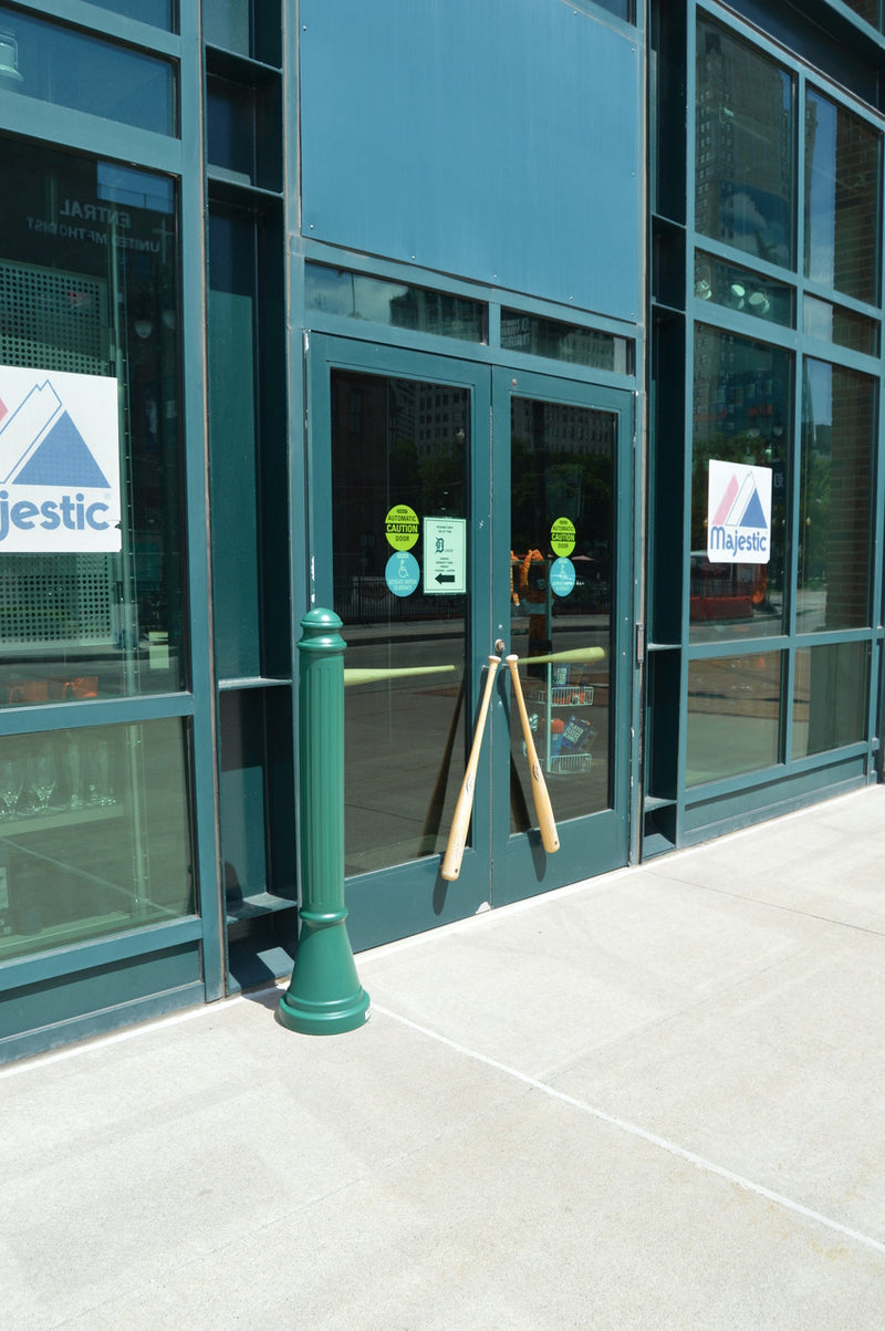 Bollards and Sleeve's Paramount Decorative Plastic Bollard Cover  used for storefront protection 