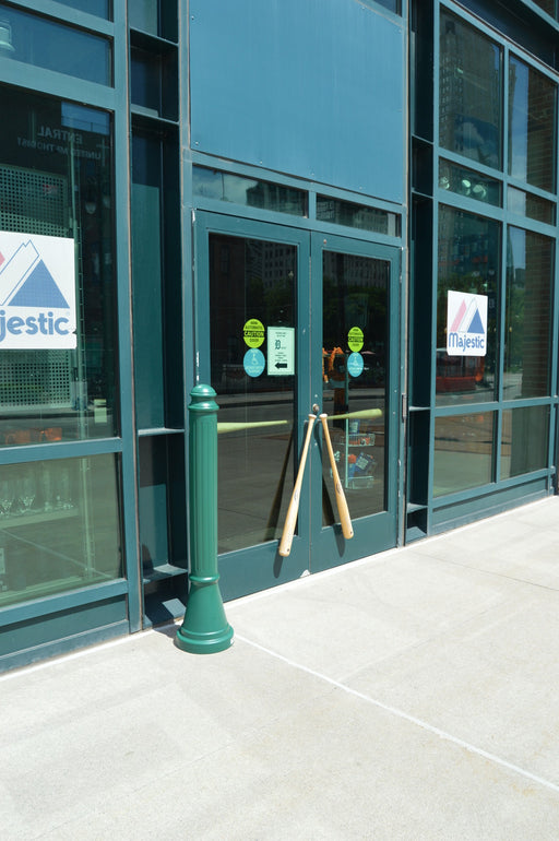 Bollards and Sleeve's Paramount Decorative Plastic Bollard Cover  used for storefront protection 