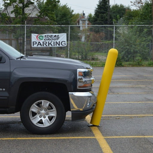 FlexPost Flexible Bollard showing it's ability to flex and give when impacted by a vehicle 
