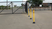 Delineator Posts lining parking lot entrance