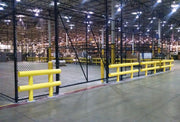 Two-Line Heavy Duty Industrial Guardrail guarding a facility cribbing area