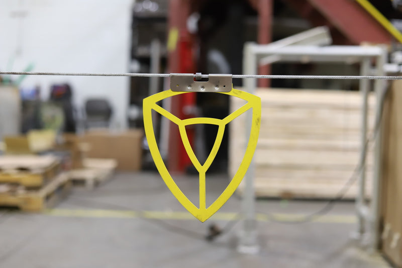 Close up of the Warning Line System's aluminum pendant 