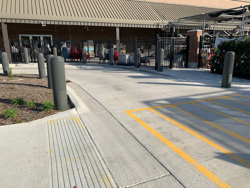 10" Ribbed Decorative Bollard Covers in Dark Granite