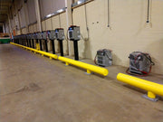 One Line Heavy Duty Guardrail used as a tire stop for trucks 