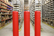Flat Top Bollard Covers in red without tape 