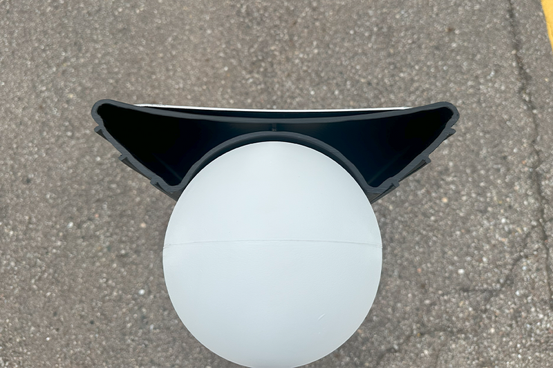 Overhead angle of Bollard Sign On