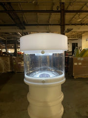 Close up of the UV Lighted Bollard Cover in white with light on