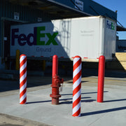 Candy Cane Fabric Bollard Sleeves & Bollard Covers