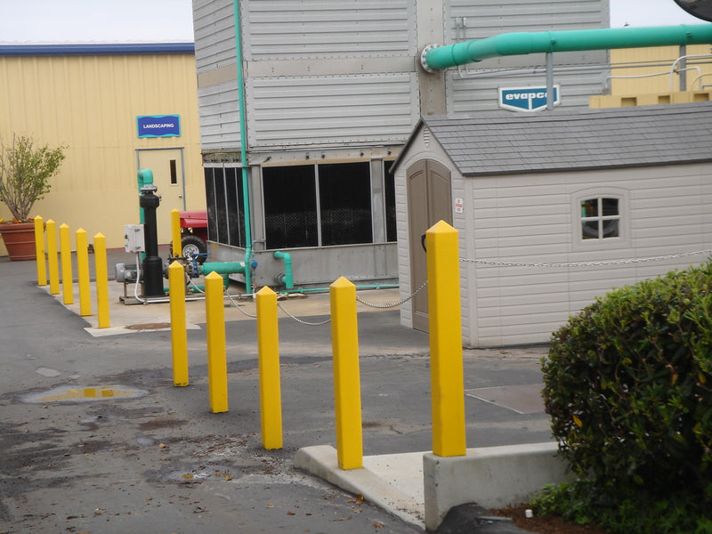 Line of Square Bollard Covers