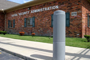 10" Ribbed Decorative Bollard Covers in Light Granite