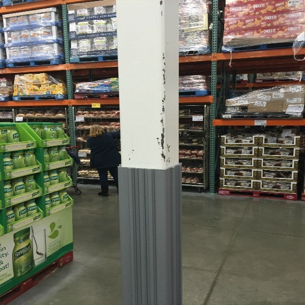Column With Damage Above Application Of Our Column Wrap