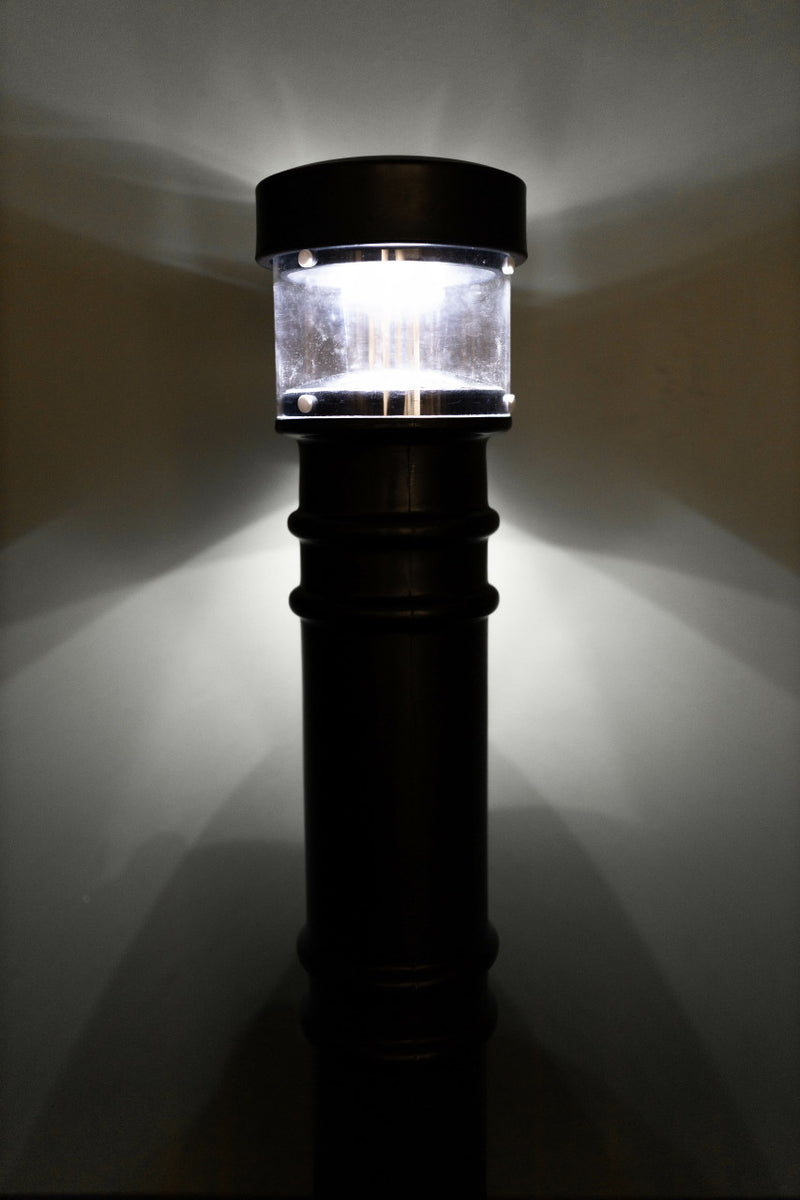 UV Lighted Bollard Cover in black with light on