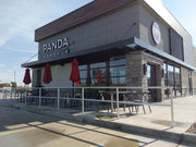 Aluminum Handrail used to line and secure a restaurant outdoor patio 